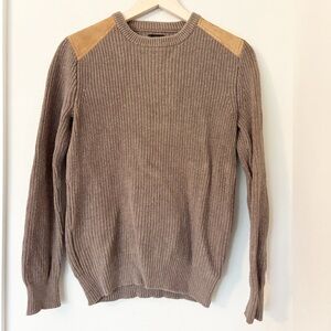 J.CREW vintage Tan Sweater with Suede Accents sz. XS